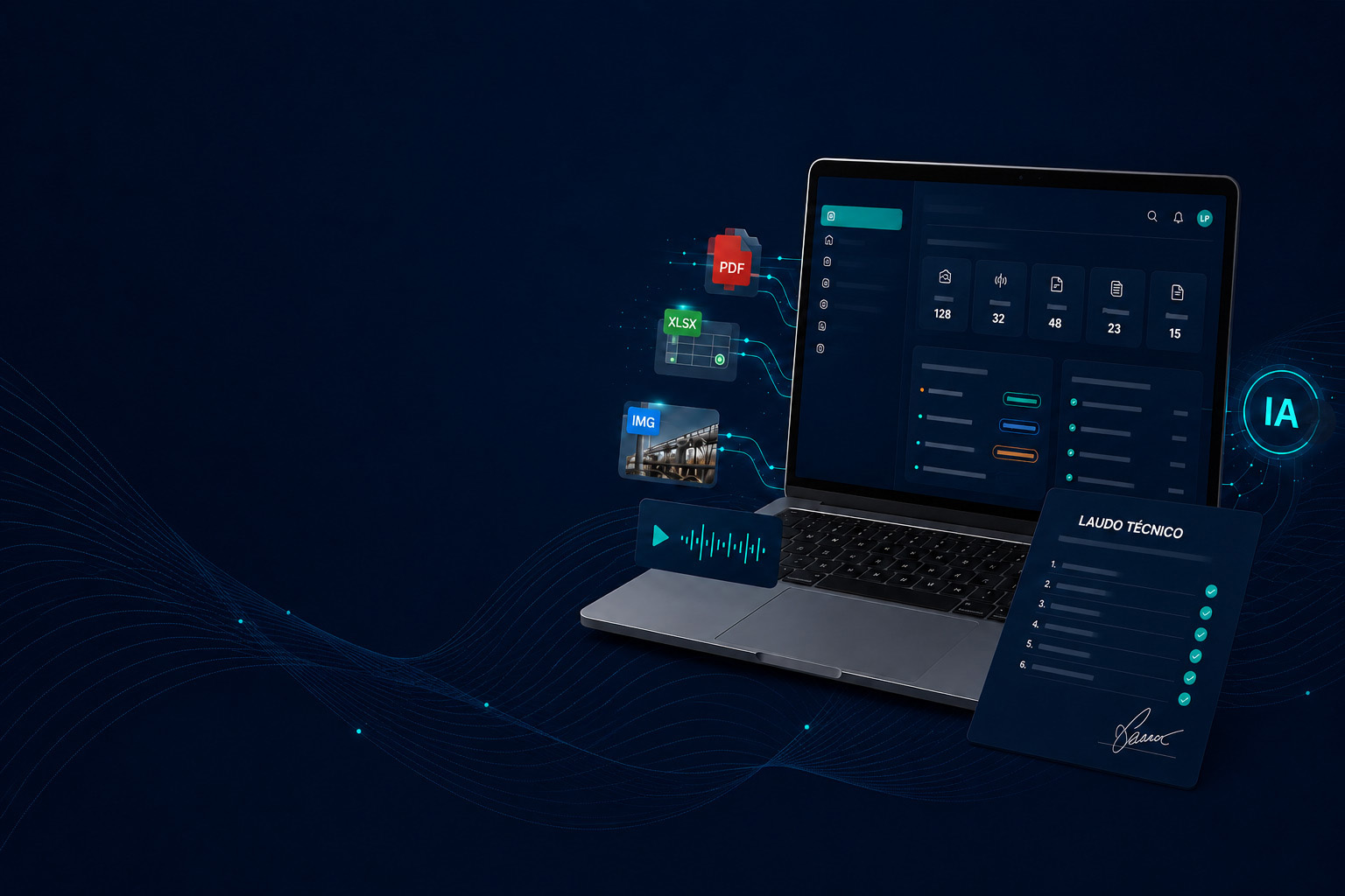 Dashboard Laudo Pro para organização e produção de laudos técnicos